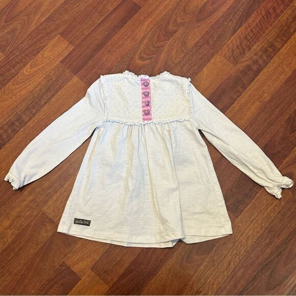 MATILDA JANE SIZE 4 Make Believe Playin House Top Cream Eyelet Shirt - Picture 5 of 14